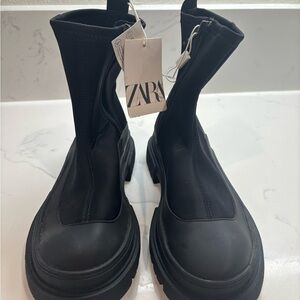 Zara Women's Black Combat Boots